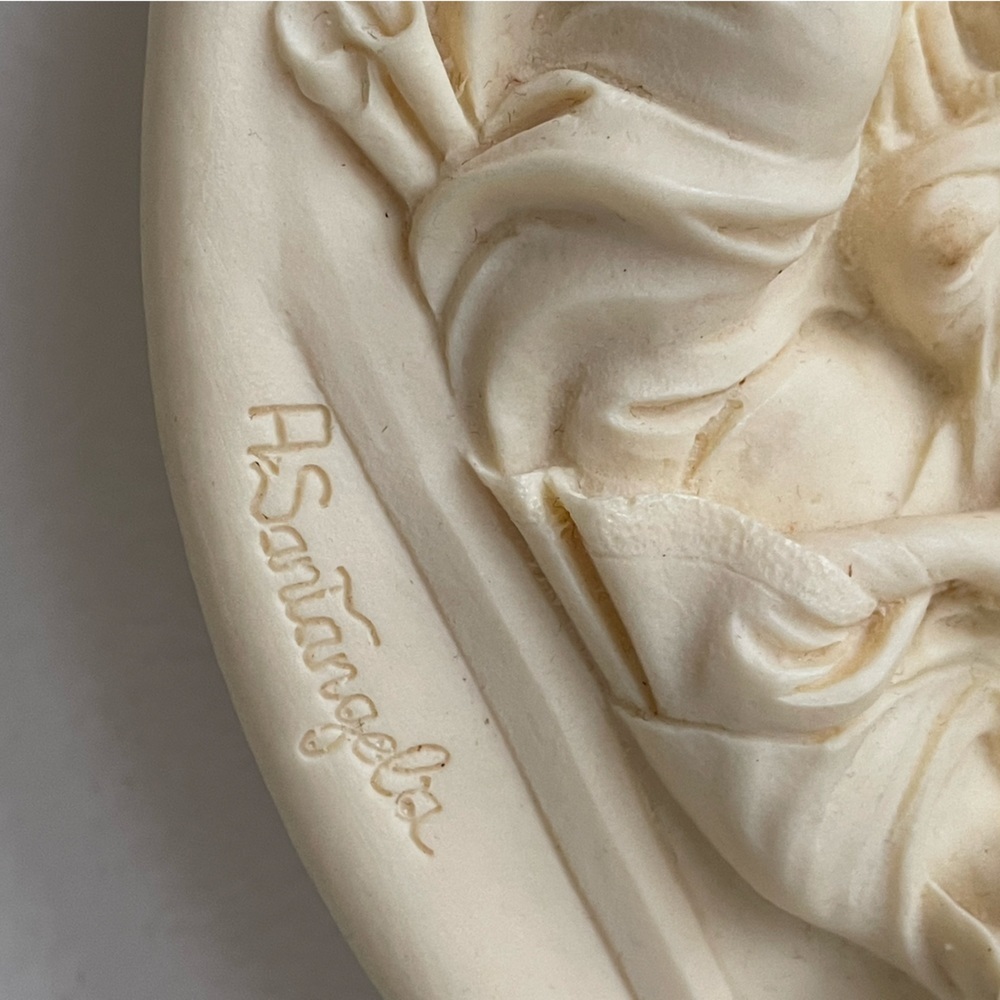 A.SANTANGELA  RENAISSANCE STYLE PLATE ALABASTER WALL DECORE - Picture 5 of 8